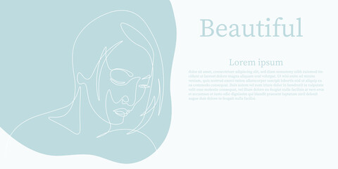 Surreal Faces Continuous line, drawing of set faces and hairstyle, fashion concept, woman beauty minimalist, vector illustration pretty sexy. Contemporary portrait