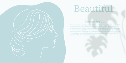 Surreal Faces Continuous line, drawing of set faces and hairstyle, fashion concept, woman beauty minimalist, vector illustration pretty sexy. Contemporary portrait