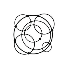 a collection of circles that are intertwined and attached to a small circle