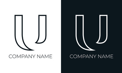 Initial letter u logo vector design template. Creative modern trendy u typography and black colors.