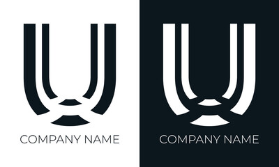 Initial letter u logo vector design template. Creative modern trendy u typography and black colors.
