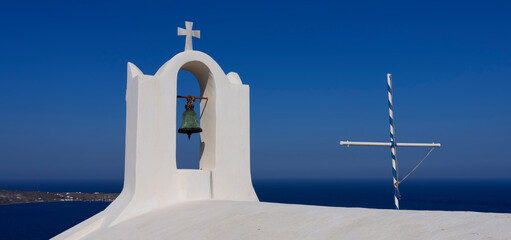 View of church dome in Oia