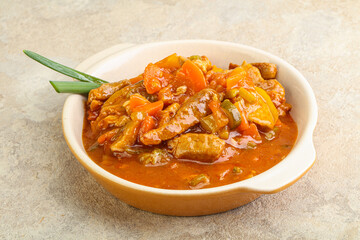 Meat goulash with vegetables