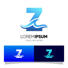 Letter Z Water Wave Logo Design Vector Icon Graphic Emblem Illustration