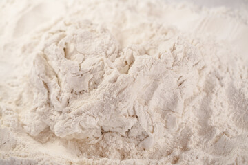 Wheat dough in the kitchen close