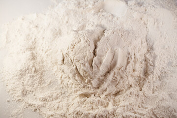 Wheat dough in the kitchen close