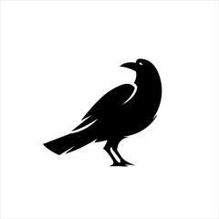 Fototapeta premium silhouette Raven vector logo icon