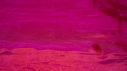 Fotobehang Pink texture of an Indian saree © jayant khedekar