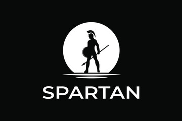 spartan logo design with movie film cinema reel