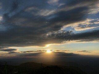 sunset in the mountains