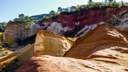 Colorful rocks, The Provençal Colorado, Rustrel, France