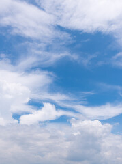 Panoramic view of clear blue sky and clouds, clouds with background.