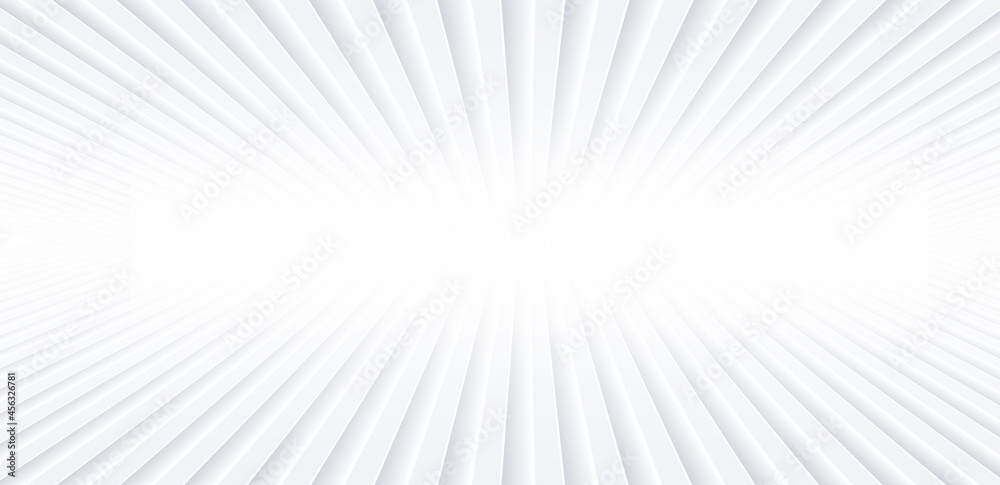 Aufkleber 3D white background for business presentation. Abstract dynamic radial burst lines pattern. Minimalist empty striped blank BG. Halftone monochrome cover with modern digital minimal color illustration
