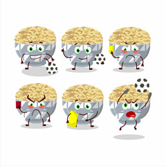 Parboied long grain rice cartoon character working as a Football referee