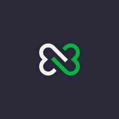 Abstract handshake chain vector symbol logo. Partners deal icon logotype