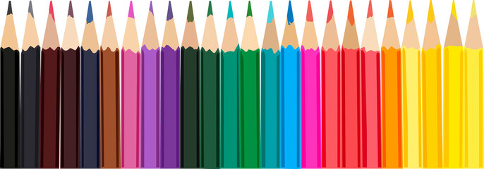Obraz premium Colored pencils. Isolated on white. Vector 