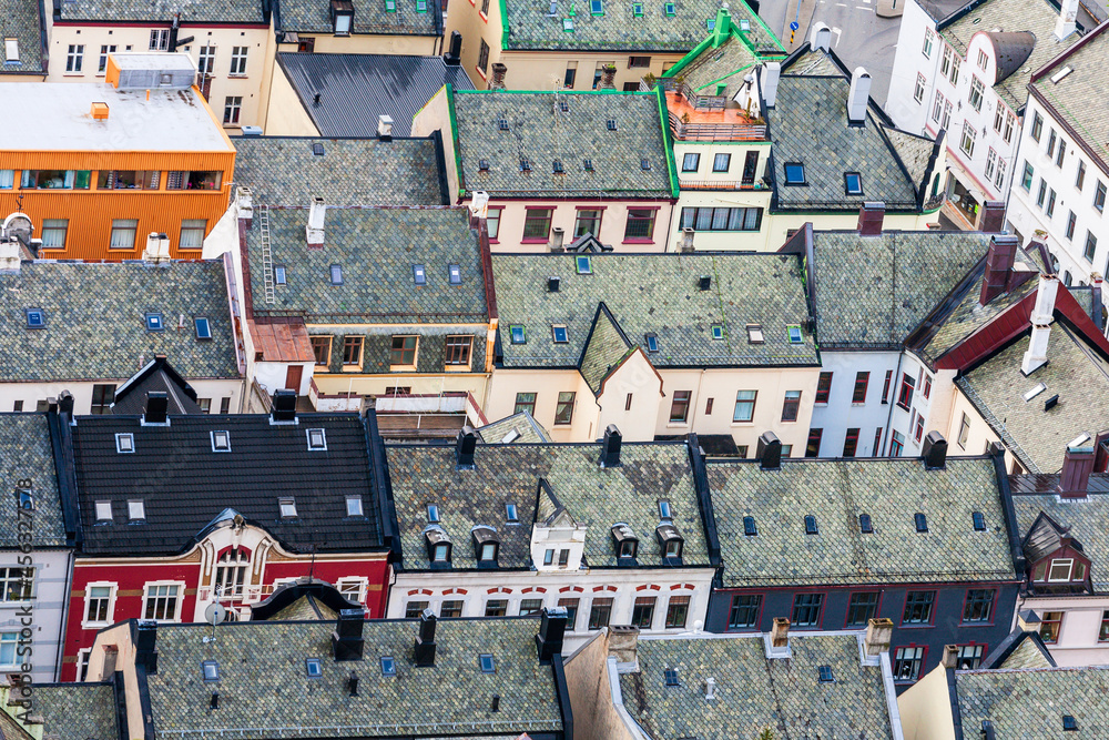 Poster Residential area in a city from above