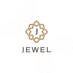 Premium monogram letter J initials logo. Universal symbol icon design. Luxury abc ornament logotype.