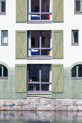 Hotel window by the water