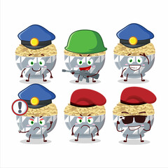 A dedicated Police officer of parboied long grain rice mascot design style