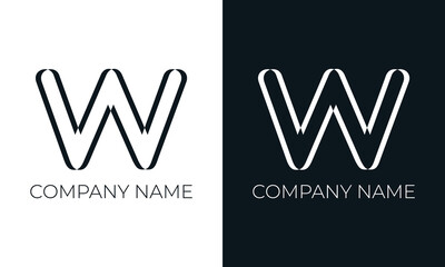 Initial letter w logo vector design template. Creative modern trendy w typography and black colors.