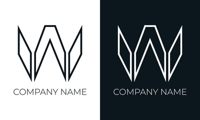 Initial letter w logo vector design template. Creative modern trendy w typography and black colors.