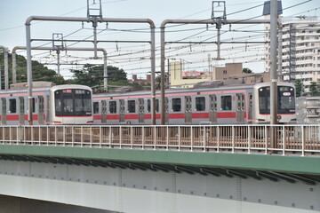 Fototapeta na wymiar The view of Railway in Tokyo