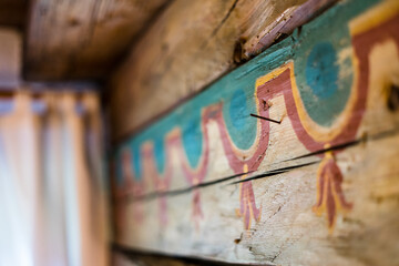 Traditional wall painting in an Austrian mountain hut