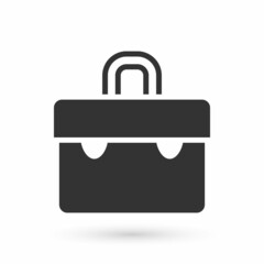 Grey Briefcase icon isolated on white background. Business case sign. Business portfolio. Vector
