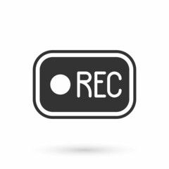 Grey Record button icon isolated on white background. Rec button. Vector