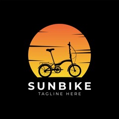 Sun bike logo design vector illustration