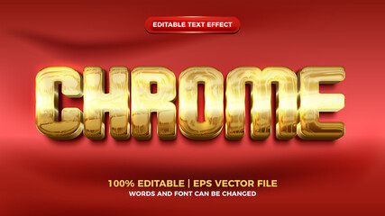 chrome luxury gold modern 3d Editable text effect