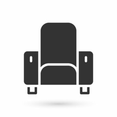 Grey Cinema chair icon isolated on white background. Vector