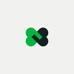 Abstract handshake vector symbol logo. Partner deal icon logo type. two heart icon.