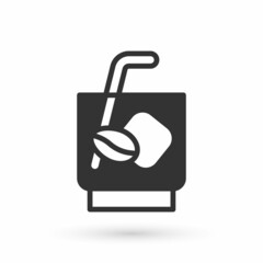 Grey Espresso tonic coffee icon isolated on white background. Vector