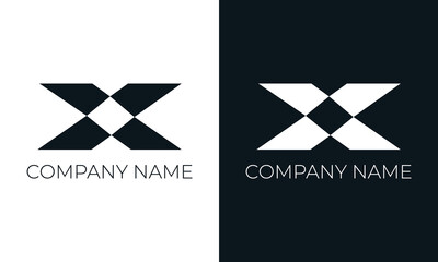 Naklejka premium Initial letter x logo vector design template. Creative modern trendy x typography and black colors.