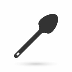 Grey Teaspoon icon isolated on white background. Cooking utensil. Cutlery sign. Vector