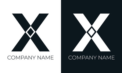 Initial letter x logo vector design template. Creative modern trendy x typography and black colors.