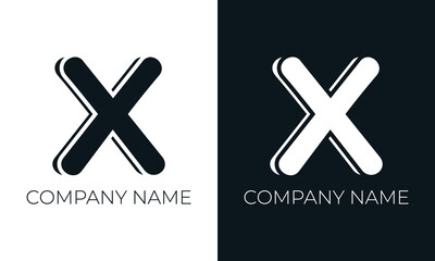 Obraz premium Initial letter x logo vector design template. Creative modern trendy x typography and black colors.