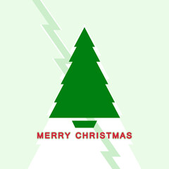 Christmas tree on a light background, a card for a holiday invitation. 