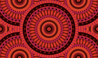 Repeat ethnic Easter circle pattern, seamless pattern