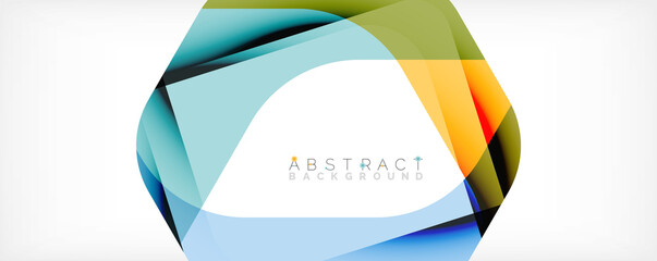 Minimal abstract background - color overlapping shapes on white with shadow lines. Vector Illustration For Wallpaper, Banner, Background, Landing Page