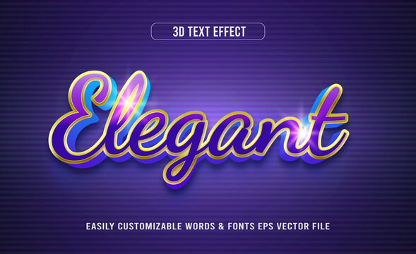 Elegant premium glossy 3d editable text effect