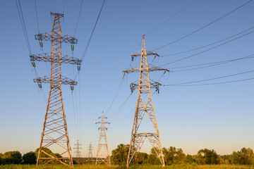 Electrical pylon and high voltage power lines.
