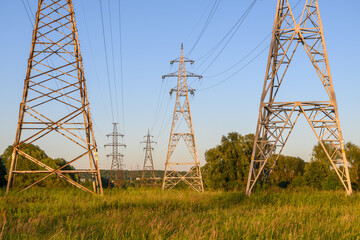 Electrical pylon and high voltage power lines.