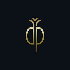letter p or letter d and p logo of pineapple initial for food company.