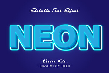 blue neon glow text effect