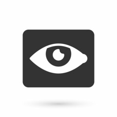 Grey Red eye effect icon isolated on white background. Eye redness sign. Inflammatory disease of eyes. Vector