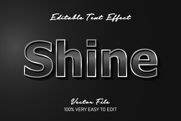 shine metal 3d text effect