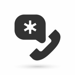 Grey Telephone with emergency call 911 icon isolated on white background. Police, ambulance, fire department, call, phone. Vector